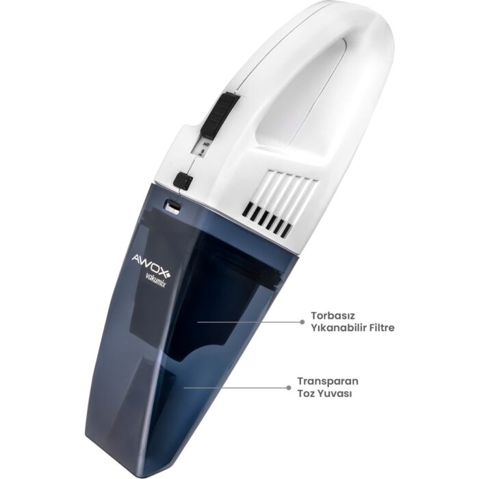 Awox Vakumix Şarjlı Elektrikli El Süpürgesi Beyaz - Görsel 2