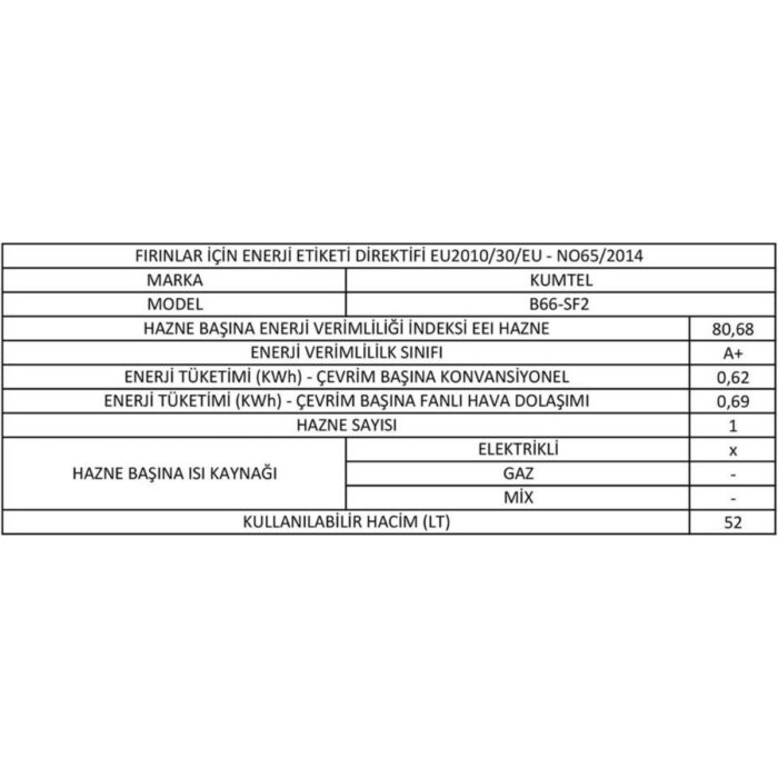 Kumtel Digital Siyah Ankastre Fırın 8 Prog. B66 - Sf2 (Ddt) - Görsel 4