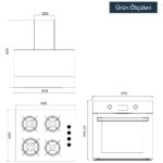 Kumtel Siyah Cam Dijital / Dokunmatik Ankastre Set - 8 Programlı (KO-40 TAHDF Ocak B66 - Sf2 Ddt Fırın DA6-835 Davlumbaz) - Görsel 5
