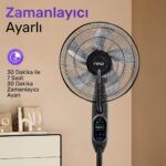 Npo N01 Buz Eklenebilir Ultrasonik Buharlı Zaman Ayarlı 3 Kademli Sessiz 75w Akıllı Vantilatör - Görsel 4