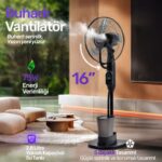 Npo N01 Buz Eklenebilir Ultrasonik Buharlı Zaman Ayarlı 3 Kademli Sessiz 75w Akıllı Vantilatör - Görsel 5