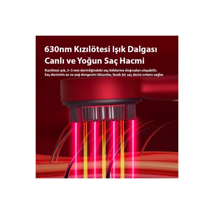 VeryFit Hairglow Şarjlı Saç Bakım ve Masaj Tarağı - Bakım Yağı Hazneli - Görsel 4