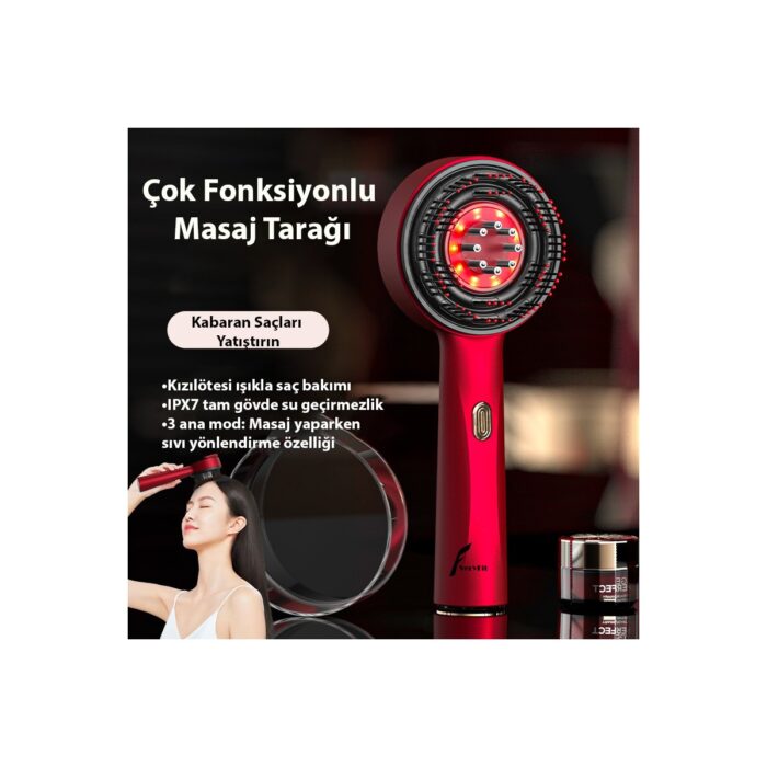 Veryfit Hairglow Şarjlı Saç Bakım Ve Masaj Tarağı - Bakım Yağı Hazneli - Görsel 2