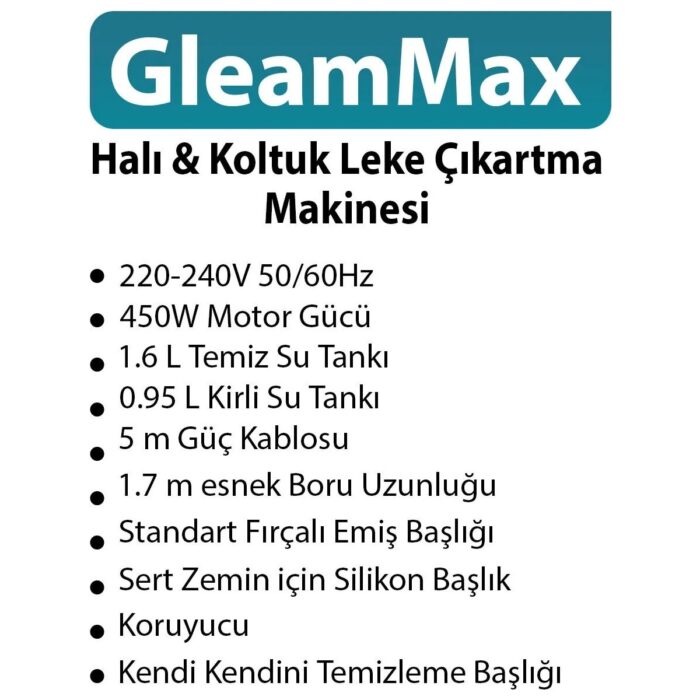 Fakir Range GleamMax Spot Cleaner Koltuk Halı Ve Leke Çıkartma Makinesi (YENİ) - Görsel 4
