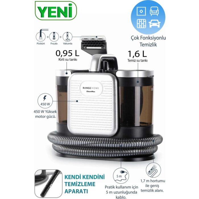 110001044130660.jpg Fakir Range GleamMax Spot Cleaner Koltuk Halı Ve Leke Çıkartma Makinesi (YENİ) - Görsel 1