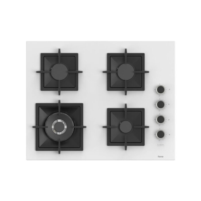 Ferre Flowart Serisi Beyaz Set (SC406-WFA + QBL63CB +D078) - Döküm Izgara / 65 cm Ocak - Görsel 2