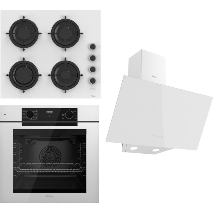 110001048242466.jpg Ferre Steamart-Fryart Serisi Beyaz Set (CS206-FA + QEP63CB +D078) - Emaye Izgara - Görsel 1