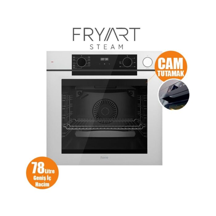 Ferre Steamart-Fryart-Sılentart Serisi Beyaz Set (CS206 + QEP64CB +D081-SA) - Emaye Izgara - Görsel 4