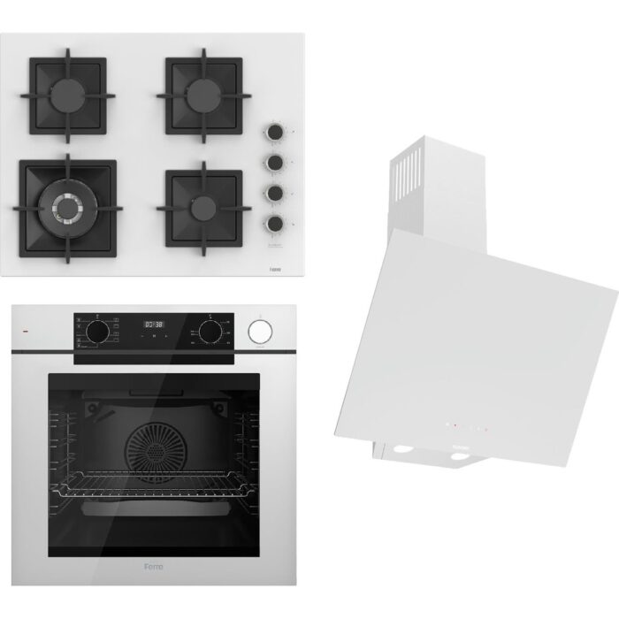 110001048246465.jpg Ferre Steamart-Fryart-Sılentart Serisi Beyaz Set (SC406-WFA + QEP64CB +D078-SA) - Döküm Izgara / 65 cm Ocak - Görsel 1