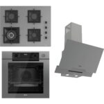 Ferre Steamart-Fryart-Sılentart Serisi Gri Set (SC408-WFA + QEP64CPR +D065-SA) - Döküm Izgara / 65 cm Ocak