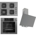 Ferre Steamart-Fryart-Sılentart Serisi Gri Set (SC408-WFA + QEP64CPR +D079-SA) - Döküm Izgara / 65 cm Ocak