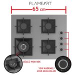 Ferre Steamart-Fryart-Sılentart Serisi Gri Set (SC408-WFA + QEP64CPR +D079-SA) - Döküm Izgara / 65 cm Ocak - Görsel 3