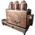 Safir Çay Kazanları 3 Demlikli Bakır Çay Kazanı Elektrik +Tüplü Tam Otomatik Çay Ocağı Osmanlı Tuğra Model Çay Semaveri - Görsel 3