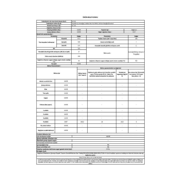 Altus Al 511 E - F Enerji Sınıfı 196 Lt 5 Çekmece Statik Derin Dondurucu - Görsel 5