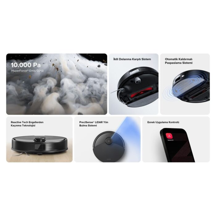 Roborock S8 Pro Akıllı Robot Süpürge Siyah - Görsel 2