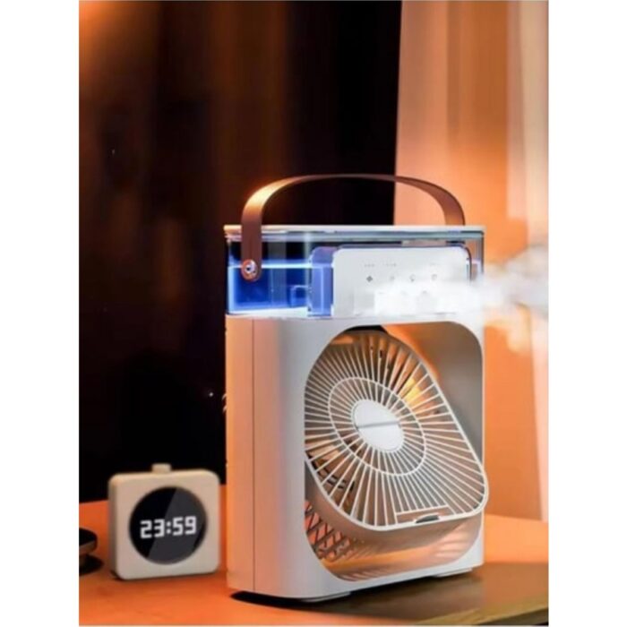 110001056410965.jpg Teknoloji Gelsin Buzlu Vantilatör Mini Fan 5 Spreyli Su Püskürtmeli 600 ml Buhar Makinesi Nemlendirici Mini Klima Rgb - Görsel 1