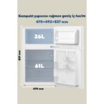 KUMTEL 87L MİNİ BUZDOLABI BEYAZ HTMF-90EW - Görsel 3