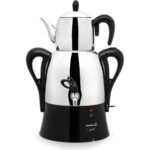 Korkmaz A341-04 Çaykolik Siyah 2000 W Çelik Semaver / Siyah