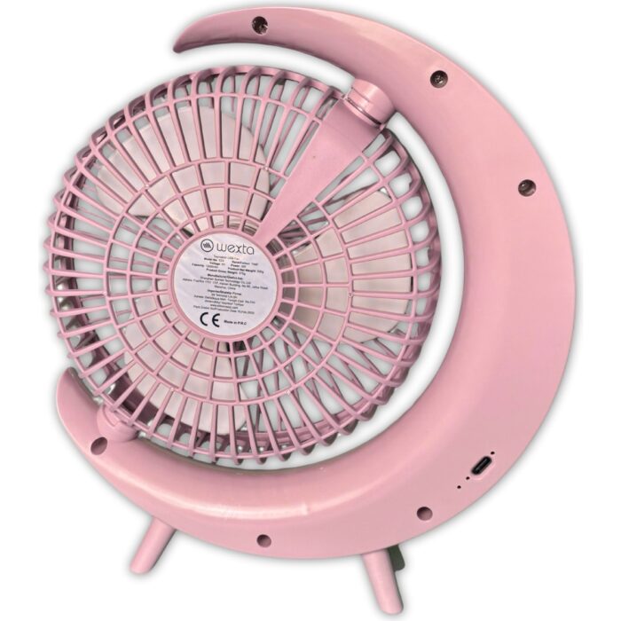 Wexta S24 Taşınabilir Masaüstü Pembe Usb Fan - Görsel 4