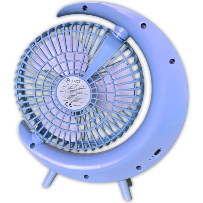 Wexta S24 Taşınabilir Masaüstü Mavi Usb Fan - Görsel 4