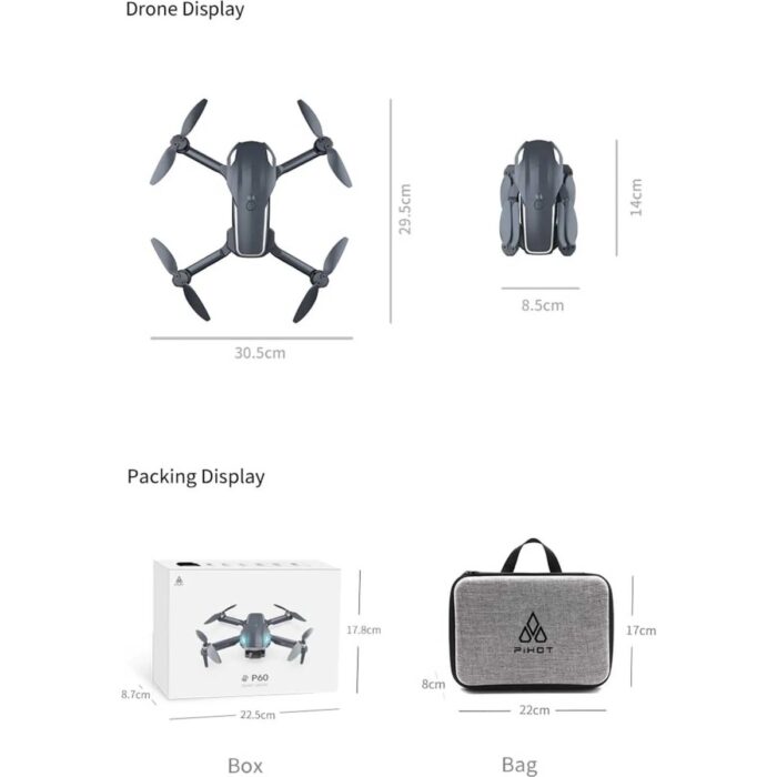 MISAWA Pıhot P60 Max Akıllı 4K  Drone Kameralı Uzaktan Kumandalı Fotoğrafçılık Uygulamalı Kontrollü - Görsel 4