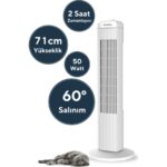 Kumtel KTF-258W Kule Tipi Vantilatör Beyaz - Görsel 2