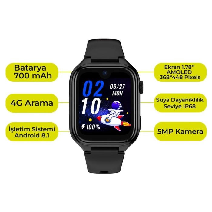 Slazenger 4g Tıger Kıds Prıme Görüntülü Görüşme Amoled LCD 5mp Kamera Özelliği Akıllı Çocuk Saati - Görsel 2