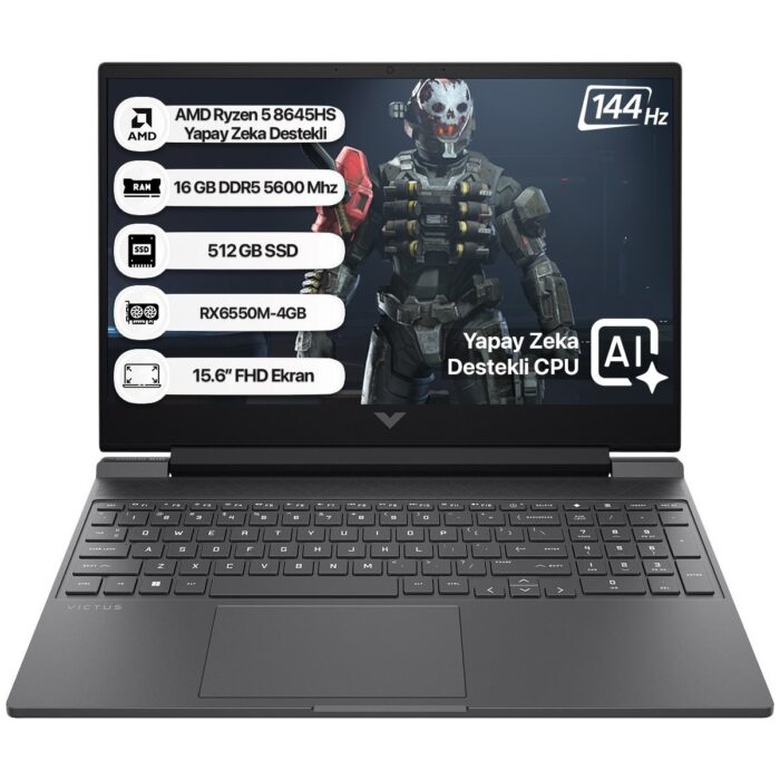 110001067633832.jpg HP Victus B82WJEA AMD R5 8645HS 16GB 512GB SSD RX6550M-4GB Freedos 15.6" FHD 144Hz Taşınabilir Bilgisayar - Görsel 1