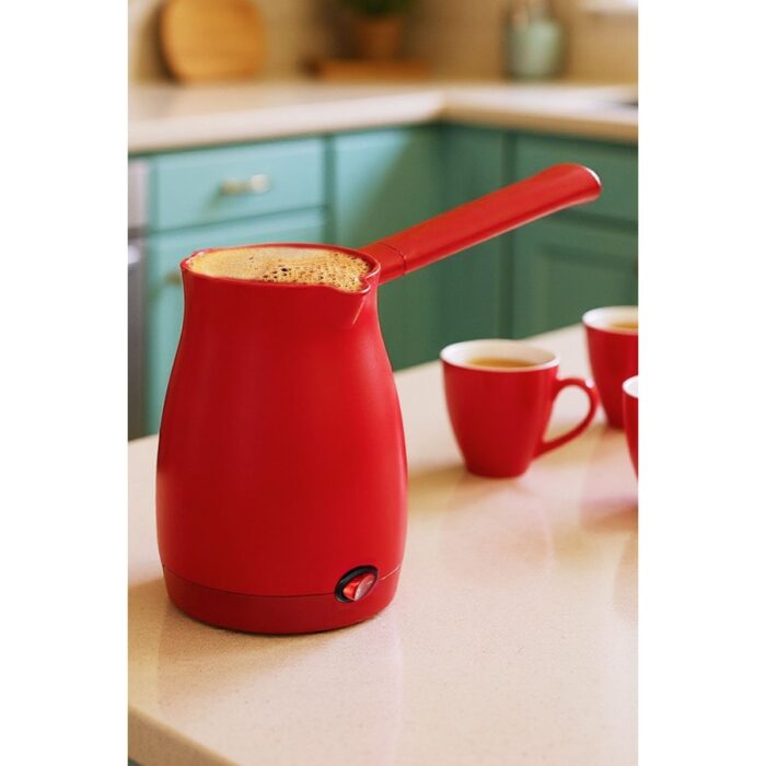 110001067807181.jpg Awox Caffeen Türk Kahvesi Makinesi Elektrikli Cezve Kırmızı - Görsel 1