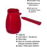 Awox Caffeen Türk Kahvesi Makinesi Elektrikli Cezve Kırmızı - Görsel 2
