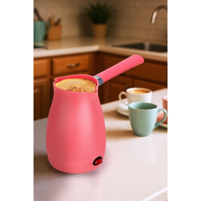 110001067807189.jpg Awox Caffeen Türk Kahvesi Makinesi Elektrikli Cezve Pembe - Görsel 1