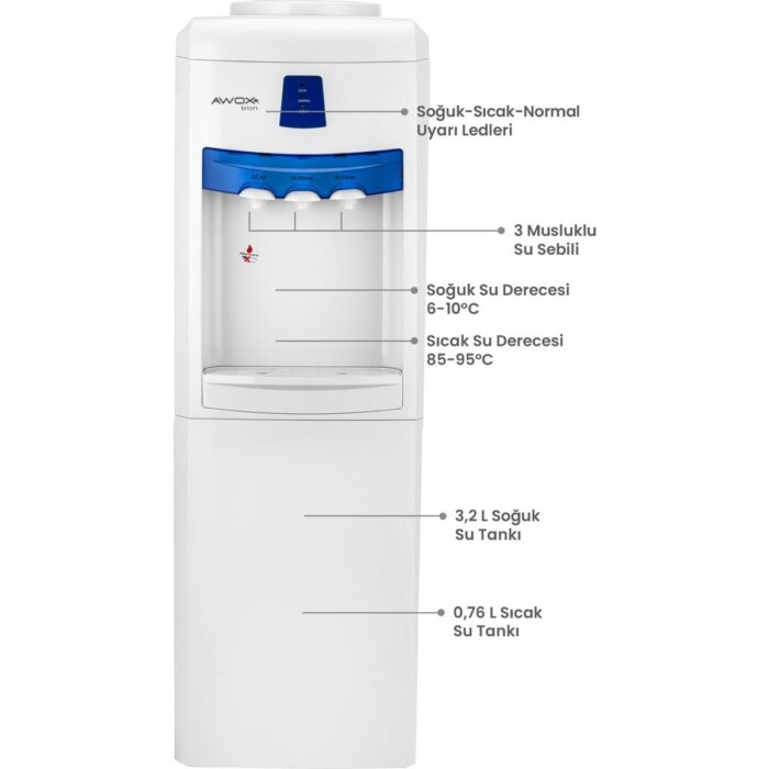 Awox Tron 3 Musluklu Su Sebili Dolapsız - Görsel 2