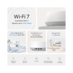 TP-Link Deco BE25 (1-Pack) | Wi-Fi 7 Mesh Sistemi | BE3600 Mbps Hız | Fiber Uyumlu | Çift Bant | AI-Roaming | 2.5 Gbps Port | 200 Cihaz | WPA3 | VPN | Mobil Uygulama ile Kolay Kurulum - Görsel 3