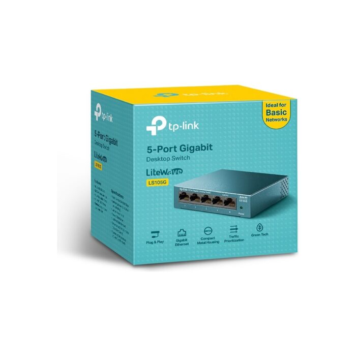TP-Link LS105G 5 Port 10-100-1000 Mbps Switch Metal Kasa - Görsel 3