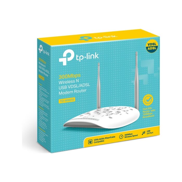 TP-Link TD-W9970 | WiFi 4 VDSL/ADSL Modem Router | 2 Harici Anten | 300 Mbps | 4 Ethernet Portu | Kolay Kurulum | Dual Band Desteği | Tüm ISS’lerle Uyumludur - Görsel 5