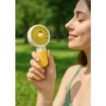 Aksesuar Kasabası Sevimli Meyve Figürlü Şarjlı Taşınabilir Mini El Fanı ve Masa Fanı Soğutucu Pervane - Görsel 2