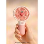 Aksesuar Kasabası Sevimli Meyve Figürlü Şarjlı Taşınabilir Mini El Fanı ve Masa Fanı Soğutucu Pervane - Görsel 4