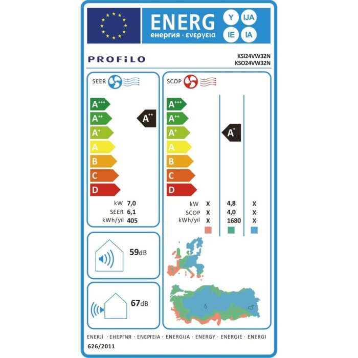 Profilo KSX24VW32N A++ 24000 Btu Inverter Wifi Duvar Tipi Klima - Görsel 4
