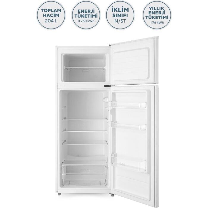 Kumtel Çift Kapılı Buzdolabı 204L HTMF-210 - Görsel 2