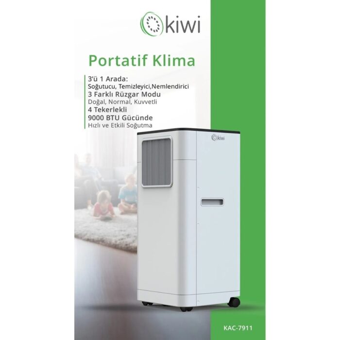 Kiwi KAC-7911 Portatif Klima 9000 BTU Mobil Inverter Hızlı Soğutma Enerji Verimliliği - Görsel 2