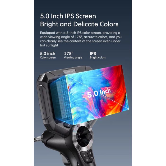 Anesok S50 720° Oynar Başlı 6mm Tek Lens Su Geçirmez 1 metre Endüstriyel Endoskop Kamera - Görsel 4