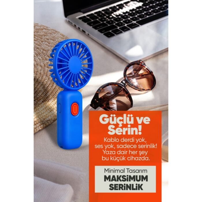 Moen Taşınılabilir Şarjlı El Fanı - Turbo Üfleme Teknolojisi, 3 Kademe Hız Ayarı, Yüksek Dayanıklılık - Görsel 2