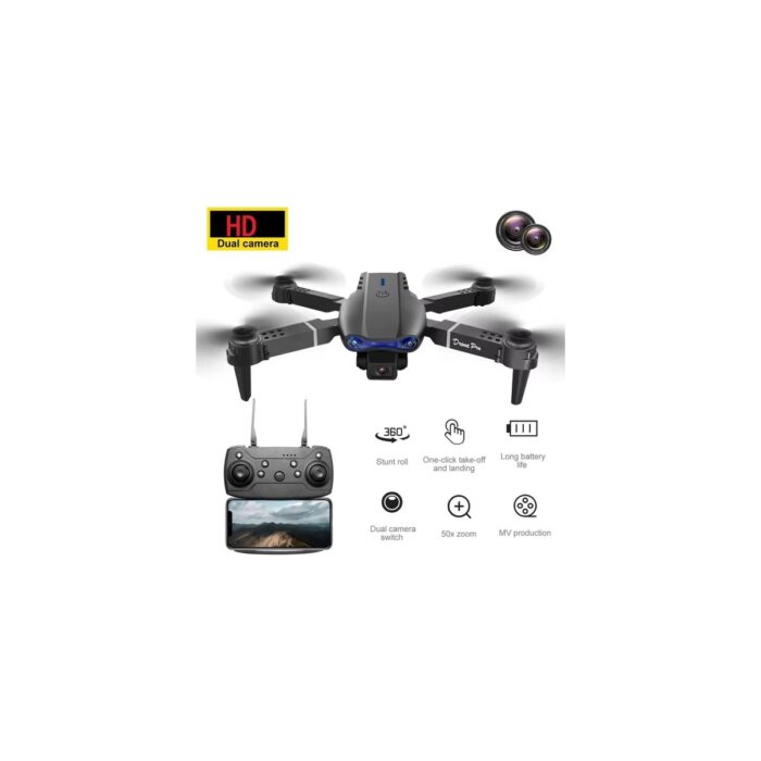 Hk Tech E99 Katlanabilir Drone, Profesyonel Hd Kamera, Wifi, Fpv Fotoğraf Quadcopter Selfie Drone - Görsel 5