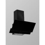 Exep ED-401 Siyah Cam Davlumbaz Duvar Tipi Eğimli Tasarım 60 cm 450 m³/h Hava Debisi