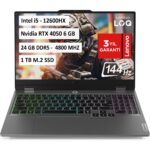 Lenovo LOQ Intel Core i5 12600HX 24GB 1 TB SSD RTX4050 Freedos 15.6" FHD Taşınabilir Bilgisayar 83GS00RYTR