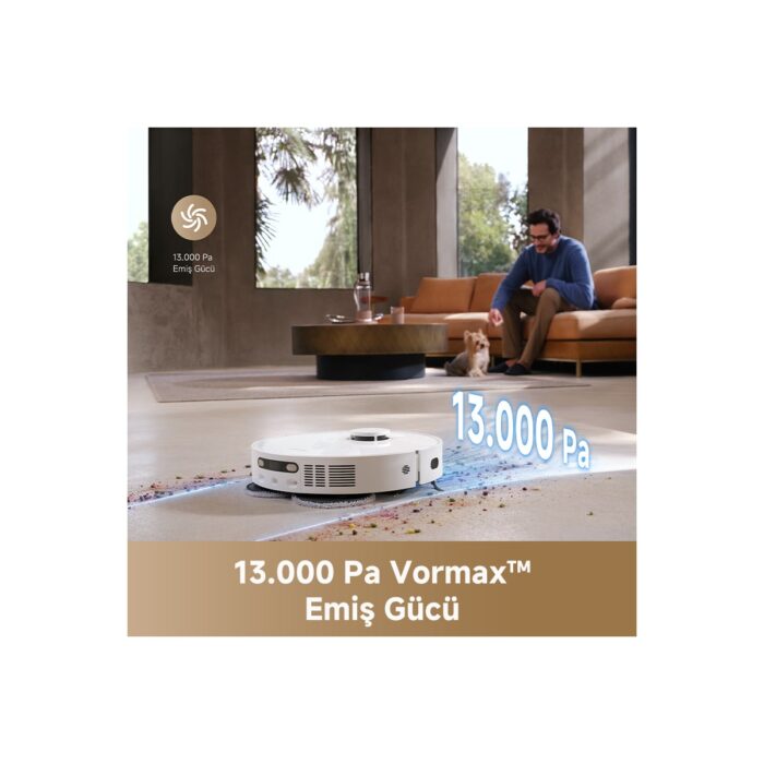 Dreame L40 Ultra CE Robot Süpürge Beyaz, 13.000Pa Emiş Gücü, Özel Halı Temizliği Stratejisi Gücü, Duoscrub™ Paspaslama Sistemi - Görsel 4