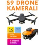 Ciyu Ticaret S9 4K Kamera Drone Uzaktan Kumandalı Mini Quadcopter Katlanır Kanat S9 Drone