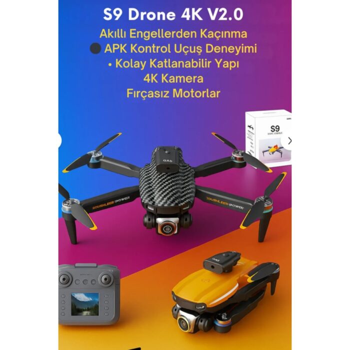 Ciyu Ticaret S9 4K Kamera Drone Uzaktan Kumandalı Mini Quadcopter Katlanır Kanat S9 Drone - Görsel 2
