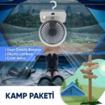 Enkado Taşınabilir Şarjlı Sessiz Mini Vantilatör 4 Kademe Hız LED Ekran Döner Başlıklı Masaüstü Fan Soğutucu - Görsel 4