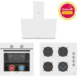 Simfer 4 Fonksiyon Trend Beyaz Cam 3'lü Ankastre Set (Fırın + Ocak + Davlumbaz)